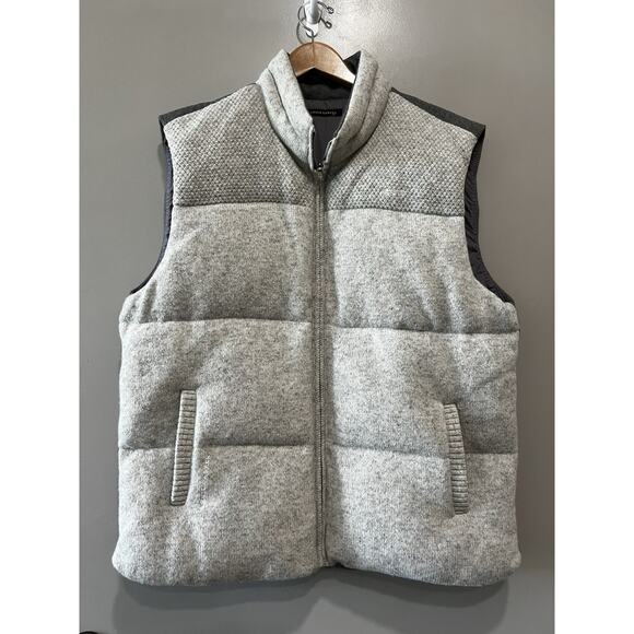 Louis Castel Golf 2XL (115) Wool Blend Down Puffer quilted Vest Gray Full Zip - Picture 1 of 9